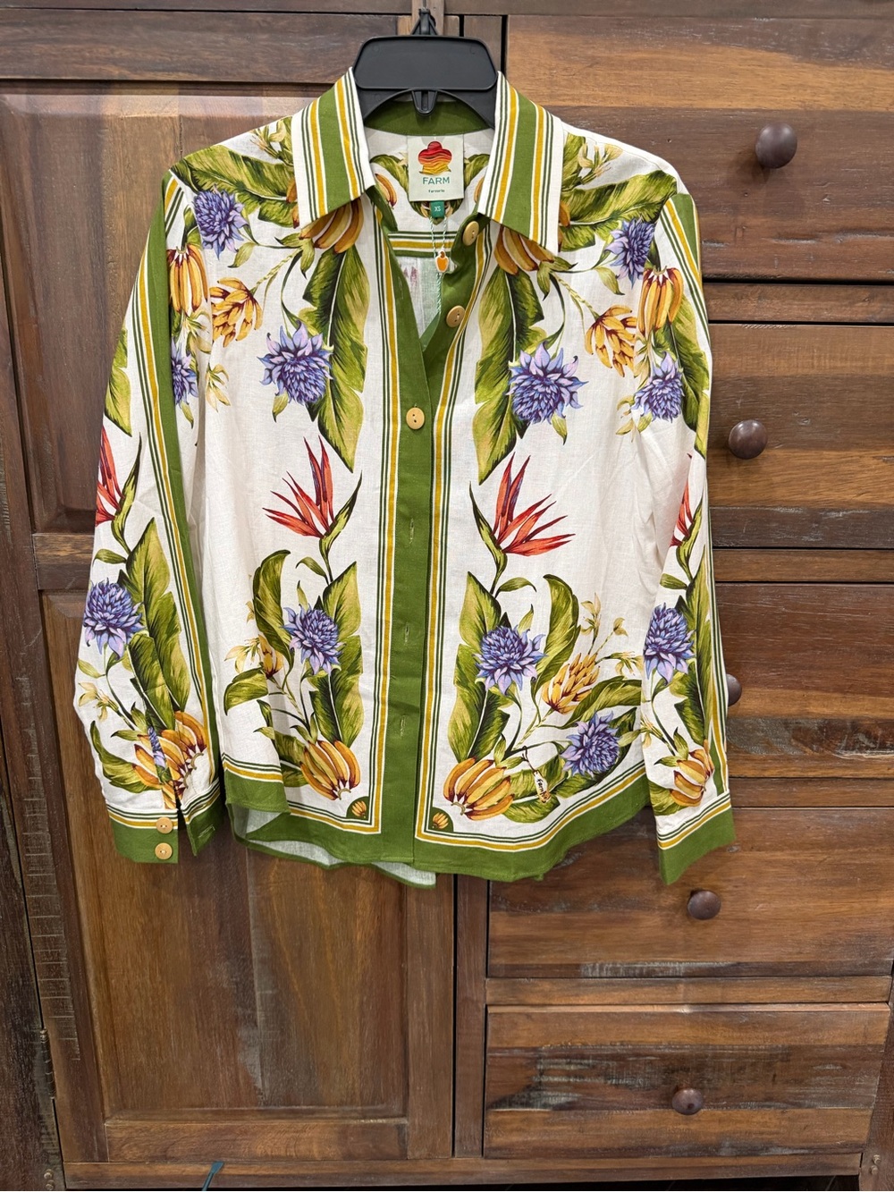 Farm Rio Floral-Print Button Front Blouse - Picture 7 of 10